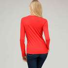 Long Sleeve Crew Neck, Fire Red, small