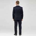Navy Single Pleat Wool Suit, , small