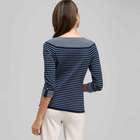 3/4 Sleeve Boat Neck Striped Knit, , small